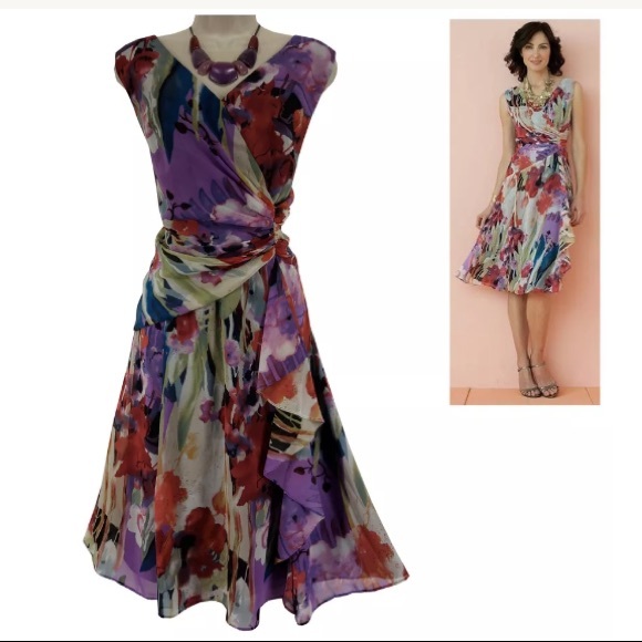 Coldwater Creek Dresses & Skirts - 16 1X▪️COLDWATER CREEK WATERCOLOR FLORAL DRESS